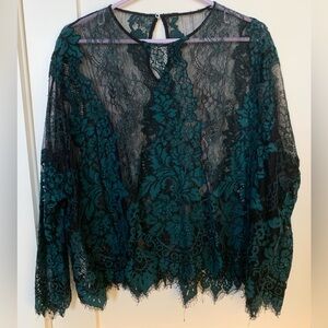 Zara  Lace Women Top in green